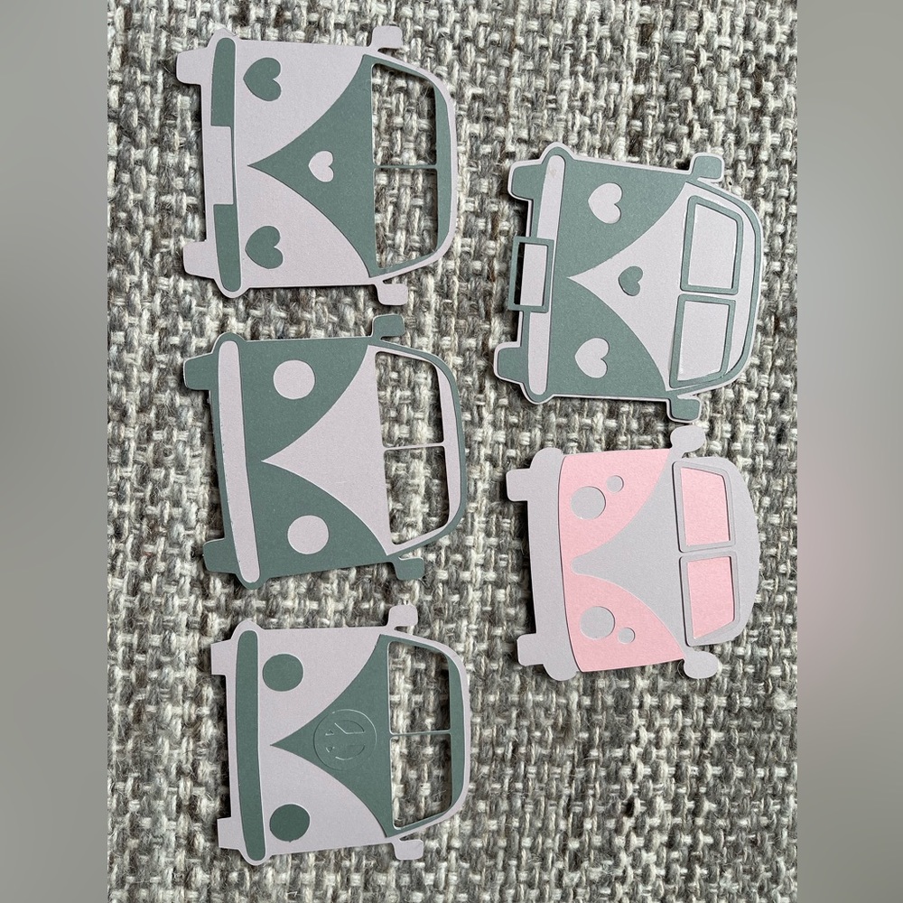 Volkswagen bus paper cut outs scrapbooking junk journals‎ crafts embellishments
